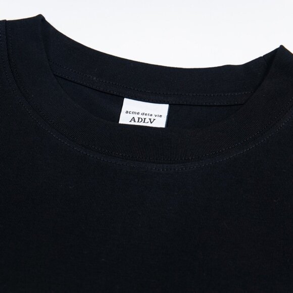 Black Short-Sleeved T-Shirt With Little Girl Print Design Acme De La Vie - Picture 3 of 9